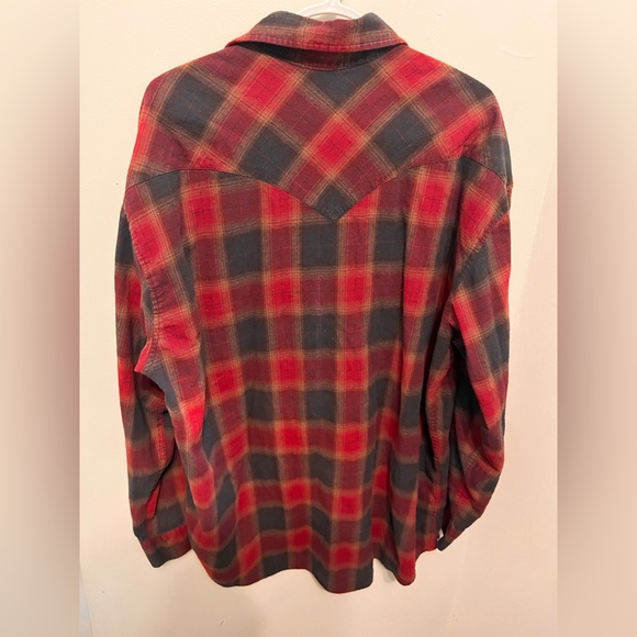 Stetson - Men’s XXL - Red & Blue Flannel Style - Pearl Snap Western Shirt - - Picture 8 of 14